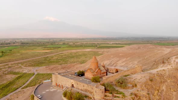 Famous Armenian Monastery Khor Virap (Circle View) alt
