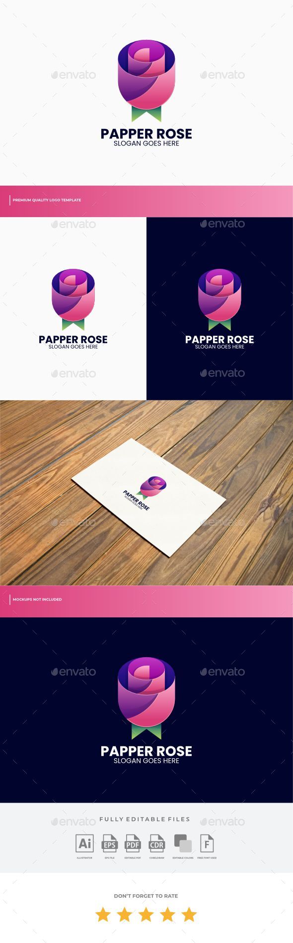 [DOWNLOAD]Paper Rose Colorful Logo Template