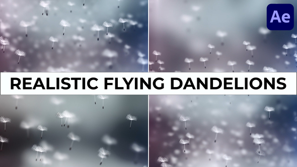 Realistic Flying Dandelions for After Effects Elements template preview