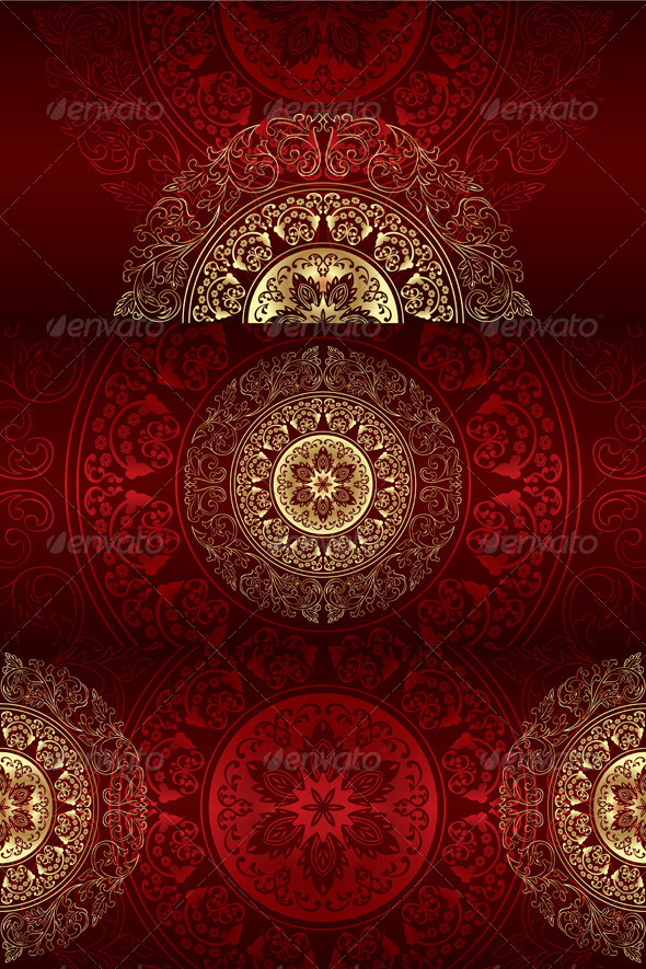 Set of Vintage Floral Backgrounds - Flourishes / Swirls Decorative