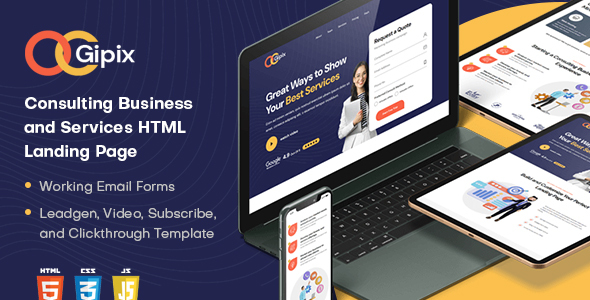 [DOWNLOAD]Gipix - Creative Consulting HTML Landing Page Template