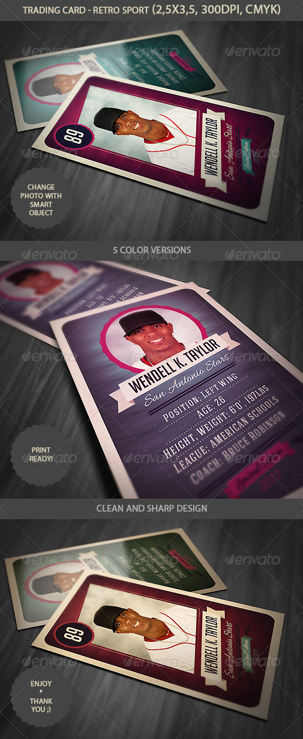 Trading Card - Retro Style - Miscellaneous Print Templates