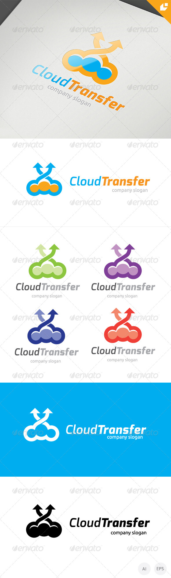 Cloud Transfer Logo - Nature Logo Templates