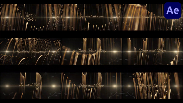 Gold Titles for After Effects Titles template preview