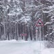 Prohibitory Road Signs on Winter Road - VideoHive Item for Sale