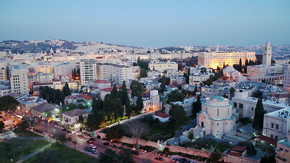 Evening View of Old City, Jerusalem 2