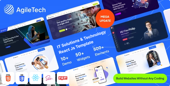 IT AgileTech - IT Solutions & Technology Service React Js Template Multipurpose