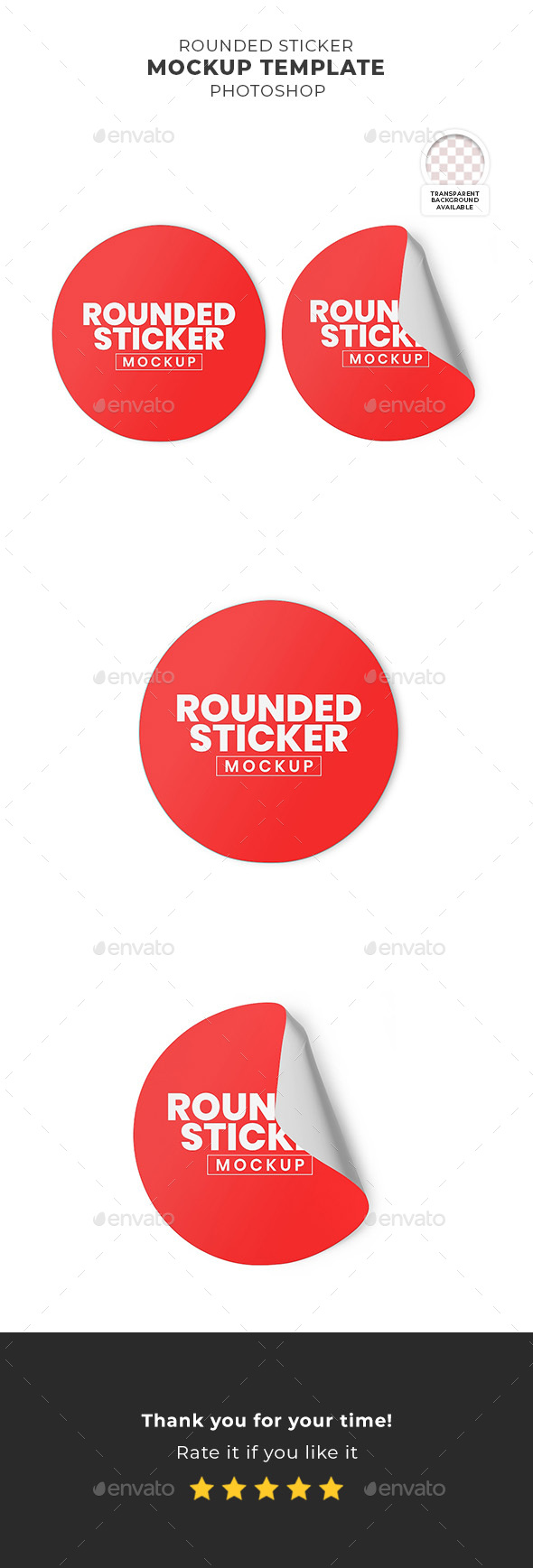 [DOWNLOAD]Rounded Sticker Mockup Template