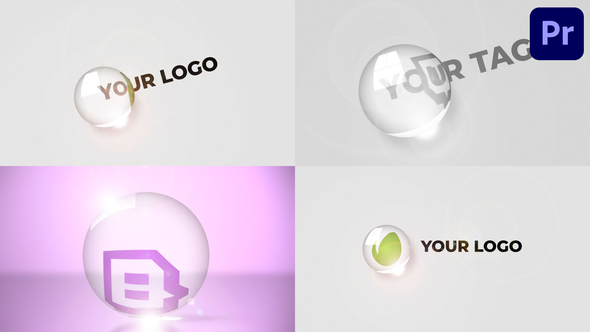 Glitch Logo Glass Ball for Premiere Pro Premiere Pro template preview