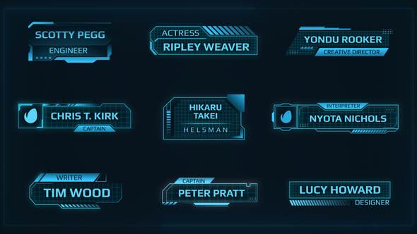Lower Thirds in Sci-fi Style Elements template preview