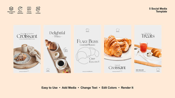 Croissant Instagram Stories, After Effects Project Files | VideoHive