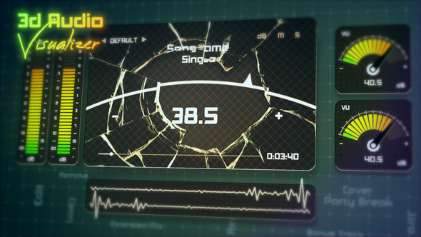 3D Audio Visualizer - Broken VU Display Elements template preview