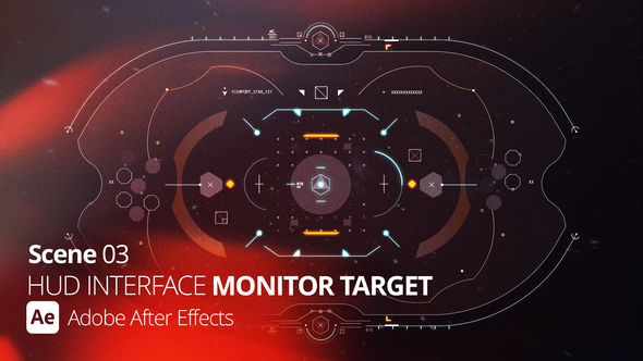 HUD Interface Monitor Target 03 Ae Infographics template preview