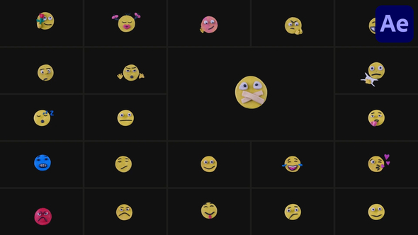 Plasticine Emoji Pack | After Effects Elements template preview