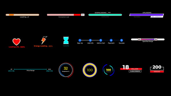 Loading Bars & Counting Titles Elements template preview