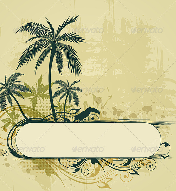 Grunge Tropical Background - Backgrounds Decorative