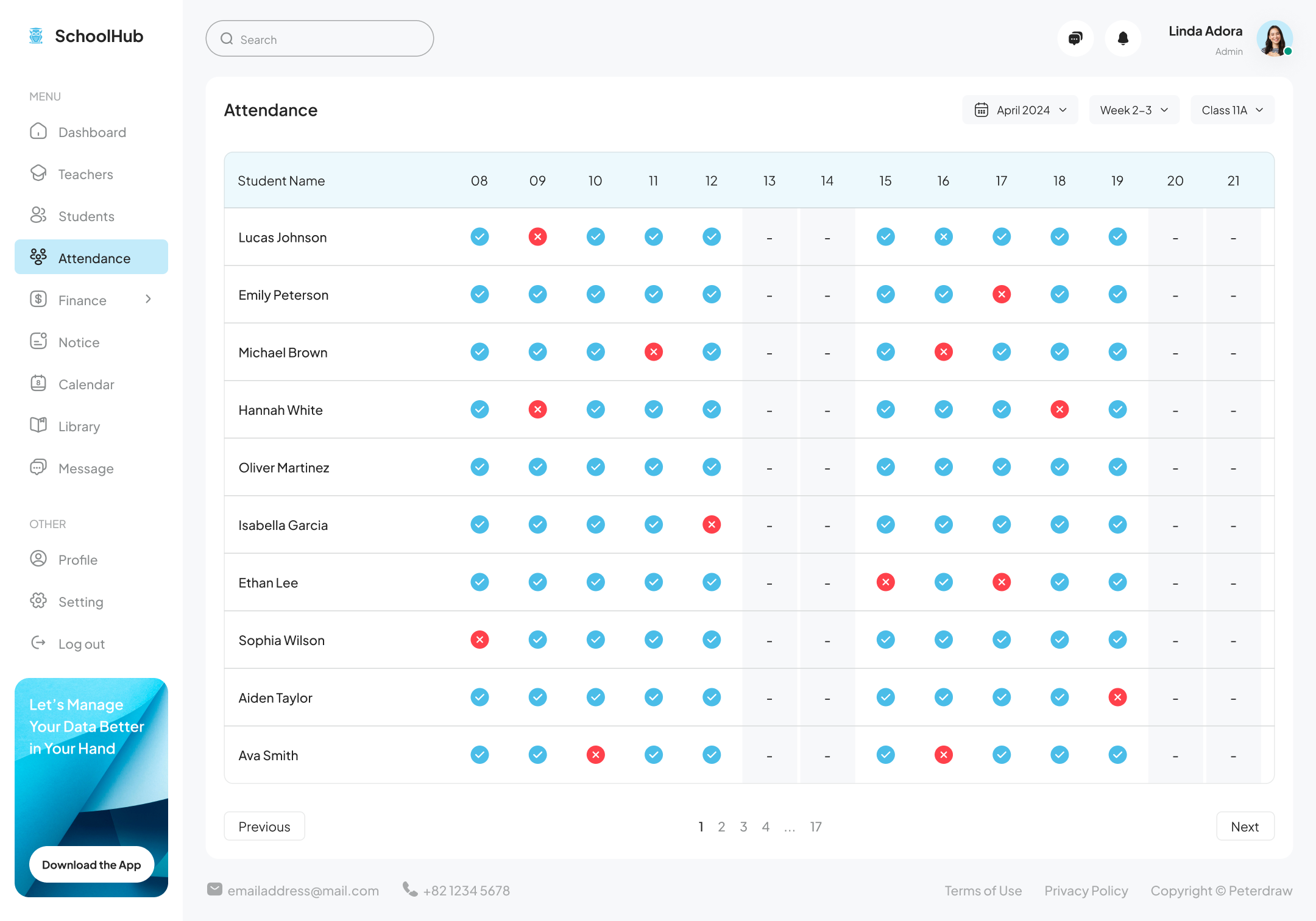 SchoolHub - School Management Dashboard Figma Template by peterdraw