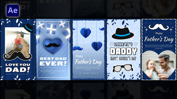 Fathers Day Stories Pack Openers template preview