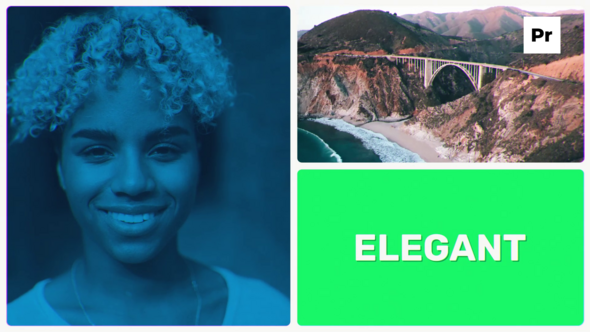 Bento Multiscreen Promo Slideshow Premiere Pro template preview