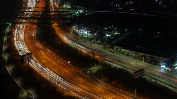 Timelapse Heavy Traffic on Seoul City Highway at Night alt