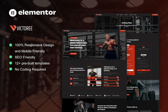 Victoree - Boxing School & Martial Arts Elementor Pro Template Kit