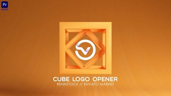 3d Cube Logo Premiere Pro template preview