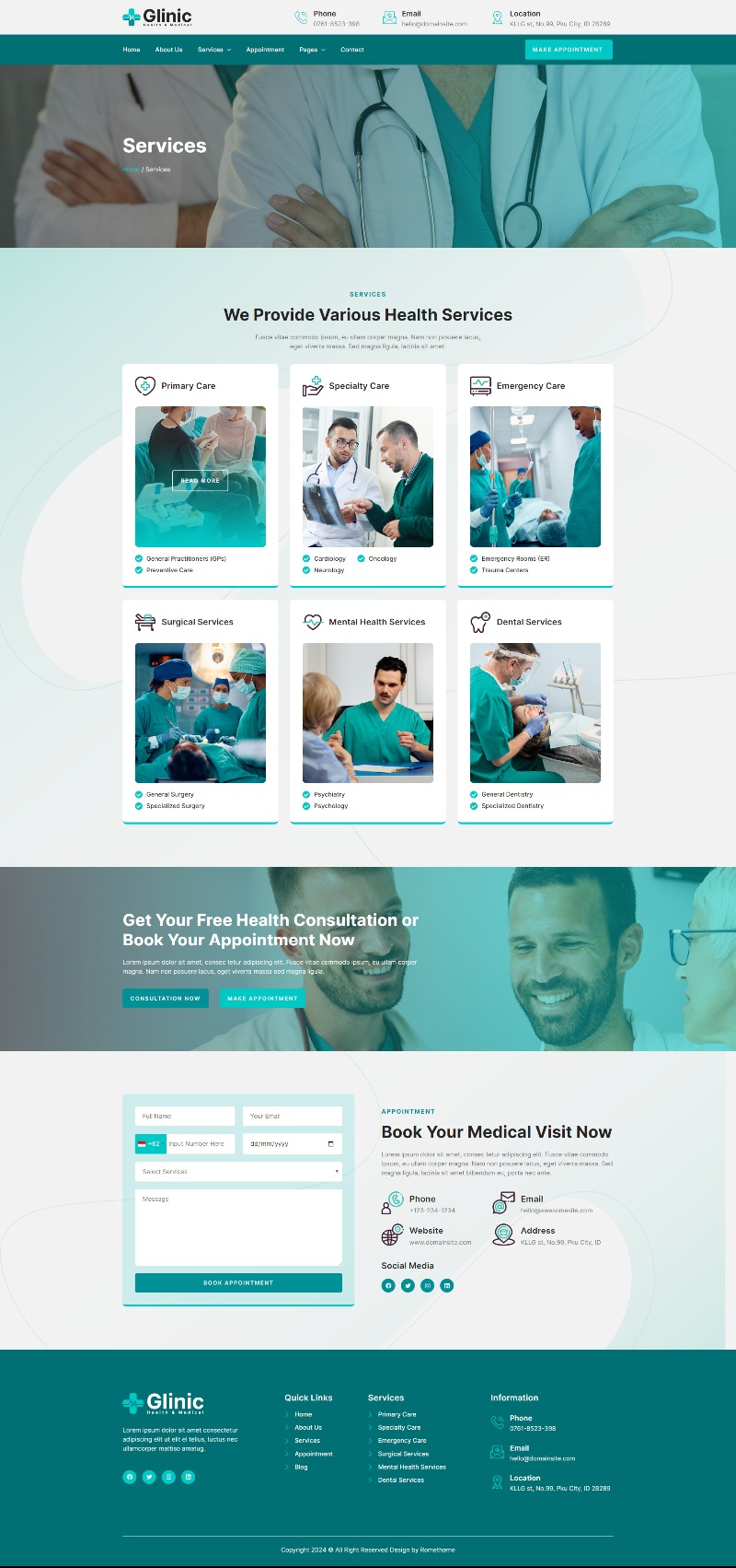 Glinic - Health & Medical Elementor Template Kit by Rometheme | ThemeForest