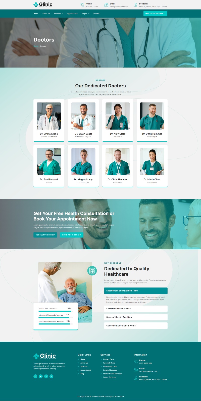 Glinic - Health & Medical Elementor Template Kit by Rometheme | ThemeForest