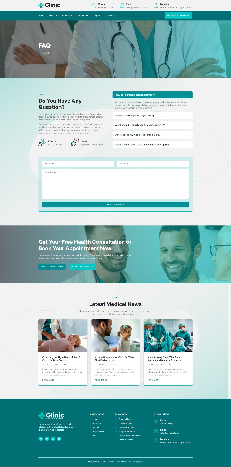 Glinic - Health & Medical Elementor Template Kit by Rometheme | ThemeForest