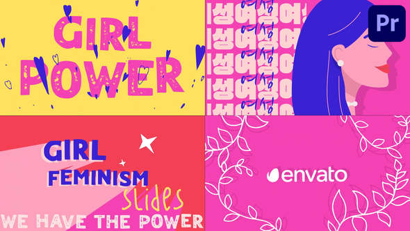 Feminism Typography Scenes for Premiere Pro