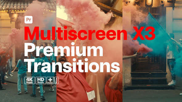 Premium Transitions Multiscreen X3 for Premiere Pro Premiere Pro template preview