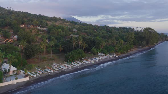Aerial Footage of Ocean Shore and Resort