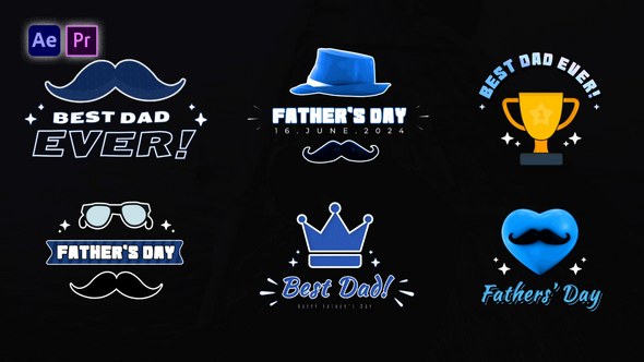 Fathers Day Titles Pack Titles template preview