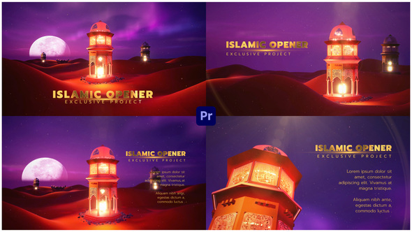 Islamic Opener Mogrt Premiere Pro template preview