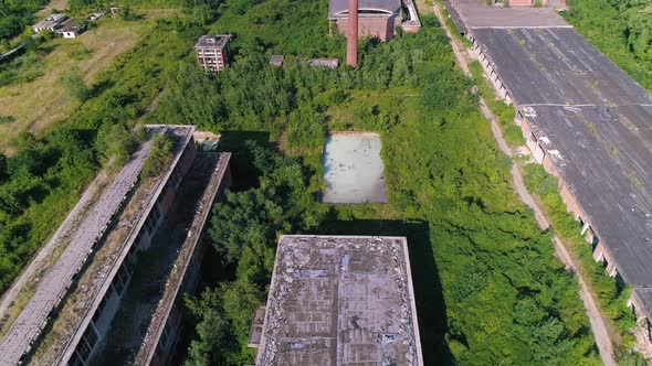 Flight Over Poisonous Toxic Pools Of Chemicals In Factory Viskoza Loznica Serbia