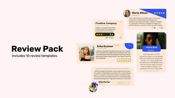 Reviews Pack Titles template preview