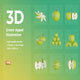 3D Green Apple Illustrations