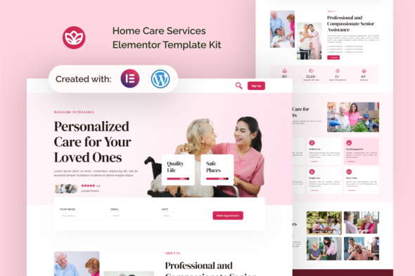 Welleden - Home Care Services Elementor Template Kit