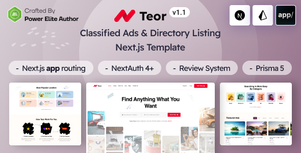 [DOWNLOAD]Teor - React Nextjs 14+ Classified Ads & Directory Listing Script
