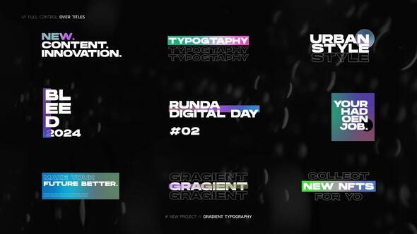 Gradient Typography || AE Titles template preview
