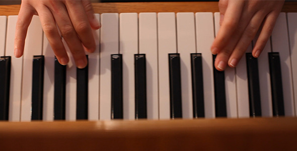 Hands of The Pianist Playing Classic Piano