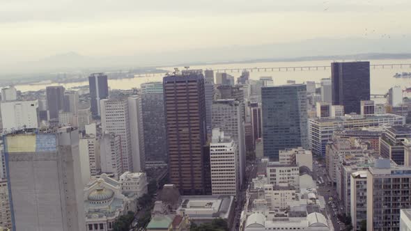 Aerial shot of Rio de Janeiro cityscape in Brazil alt
