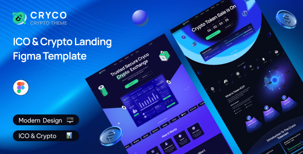 Cryco - ICO & Crypto Landing  Page Figma Template