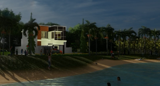 Modern beach villa with beautiful natural beach