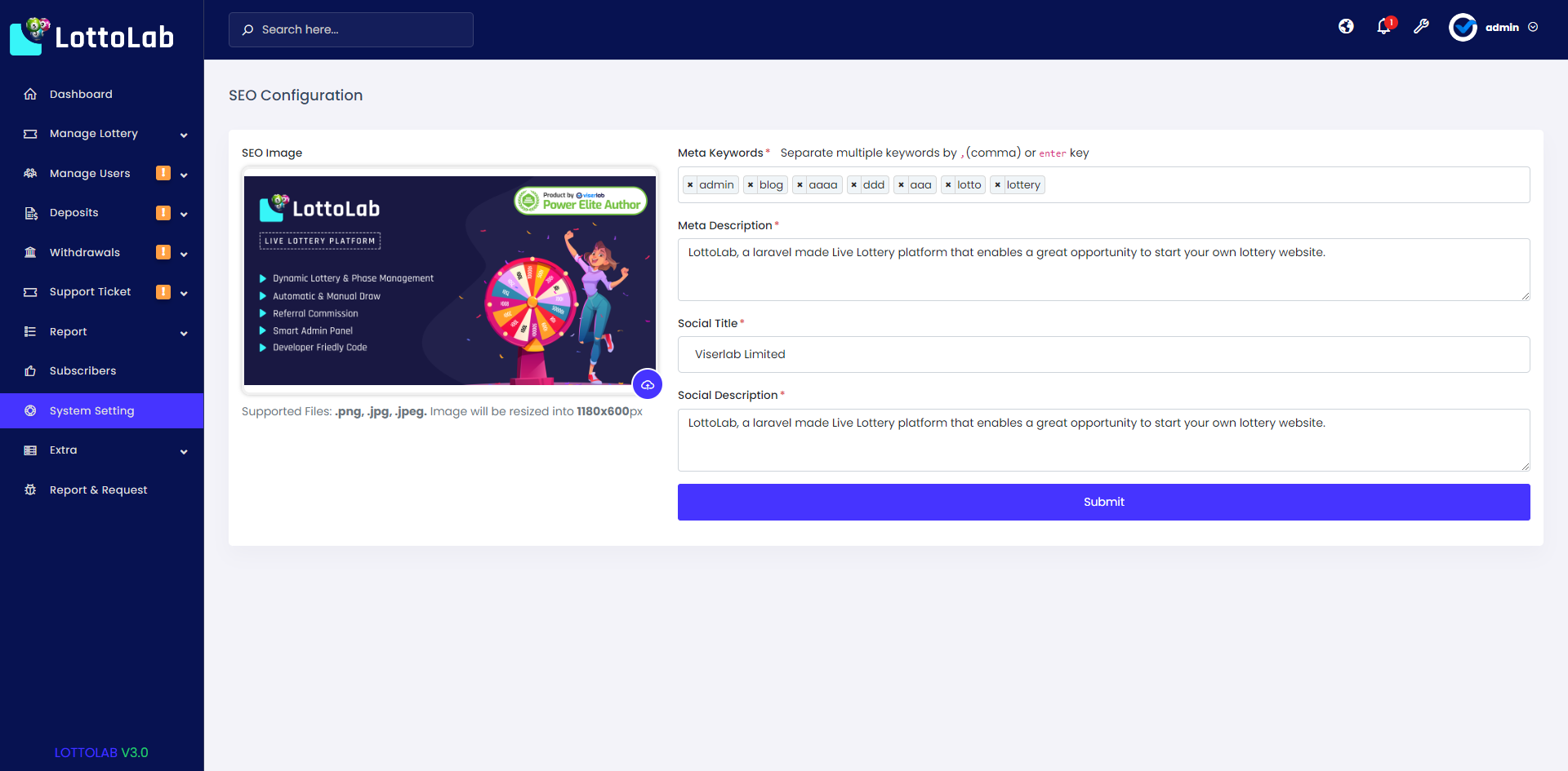 LottoLab - Live Lottery Platform by ViserLab | CodeCanyon