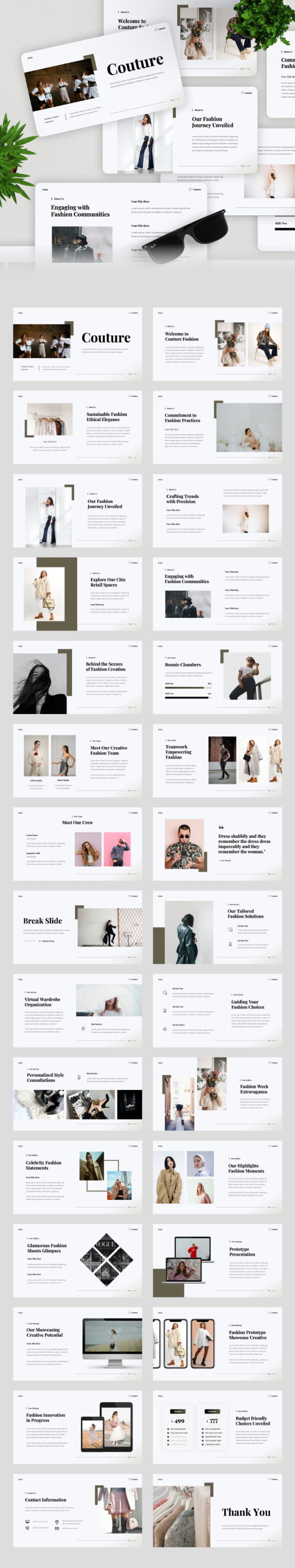 [DOWNLOAD]Couture - Fashion Google Slides Template