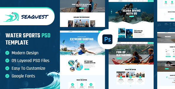 Seaquest | Water Sports PSD Template