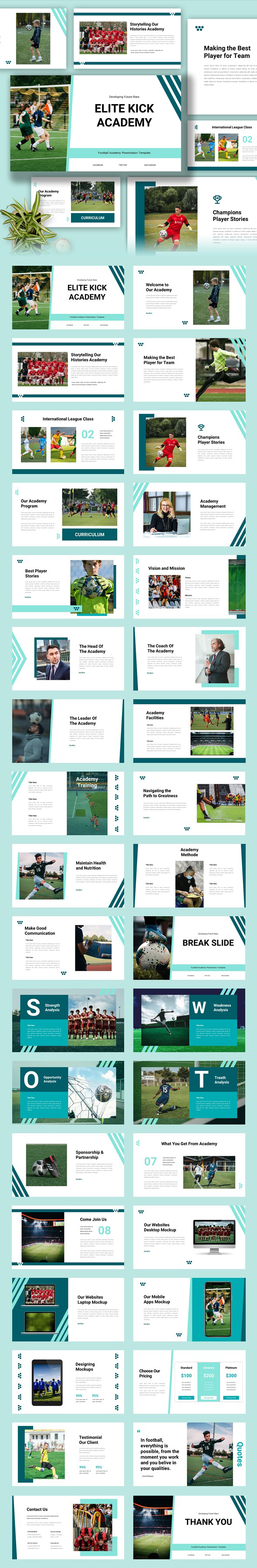 [DOWNLOAD]Elite - Football Academy Google Slides Template
