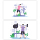 Fitness and Exercise Illustration Animation Scene