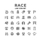 Set Line Icons of Race